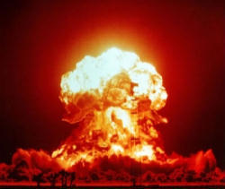 Image of As long as nuclear weapons exist they will always pose a danger to humanity of being used or falling into the hands of terrorists, threatening peace and security and even human existence itself.
