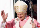 Image of Pope Benedict XVI wearing the traditional rose colored vestments of Gaudete Sunday