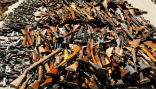 Image of Some of the guns exchanged for groceries. 