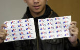 Image of Many of these stickers went back into storage Tuesday night. 