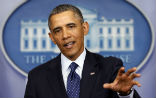 Image of President Obama was heckled during a May 8 speech in San Jose, California. 