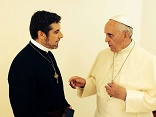 Image of The late Bishop Tony Palmer with Pope Francis- He was catapulted into prominence in the broader Christian community when, while meeting with his friend the Pope in January, he was given a recorded message from Francis to deliver to a large group of charismatic, evangelical protestant leaders who gathered in the United States. The video went viral. It moved millions to sincere prayer for the healing of the divisions in the broken Body of Christ and is prompting a renewed commitment to common apostolic action between Christians. 