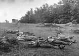Image of The final, ill-fated Confederate charge at the Angle. Although the war would continue for another two years, this marked the turning point of the war.