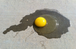 Image of Visitors are asked to stop trying to cook eggs on pavement in Death Valley. 