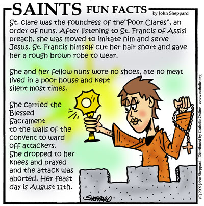 St. Clare of Assisi Saints Fun Facts for St. Clare of Assisi